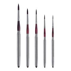 5-Piece Synthetic Hair Travel Watercolor and Acrylic Brush Set