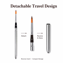 3-Piece Synthetic Nylon Travel Paint Brush Set with Metal Handles