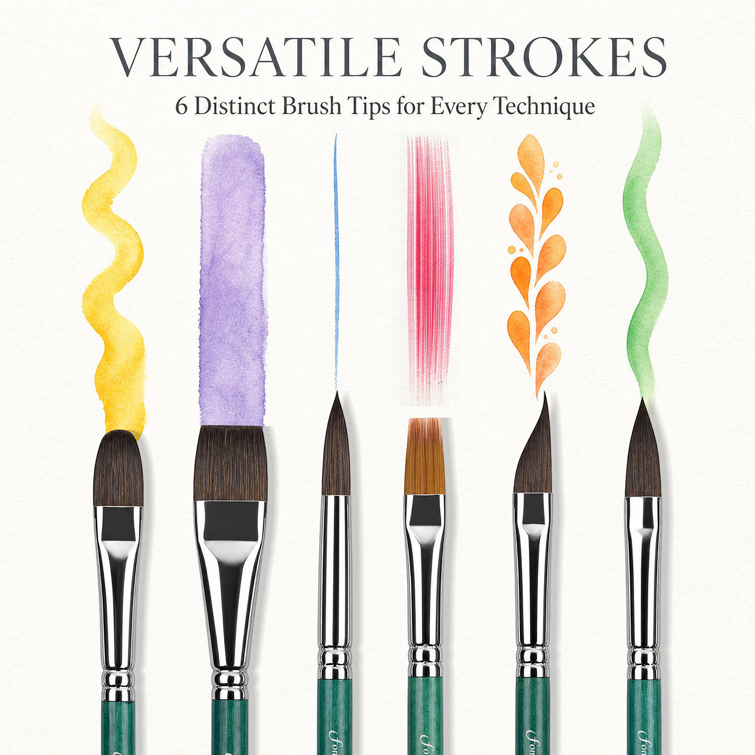 6-Piece Synthetic Squirrel Hair Travel Watercolor Brush Set