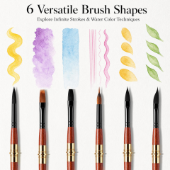 Vegan Synthetic Squirrel Hair Dual-Tip Watercolor Travel Brush Set