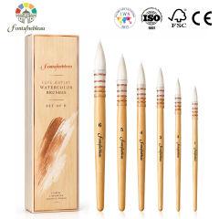 Goat Hair Mop Watercolor Brush Set with Wooden Handle and Gift Box