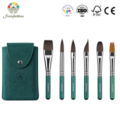6-Piece Synthetic Squirrel Hair Travel Watercolor Brush Set