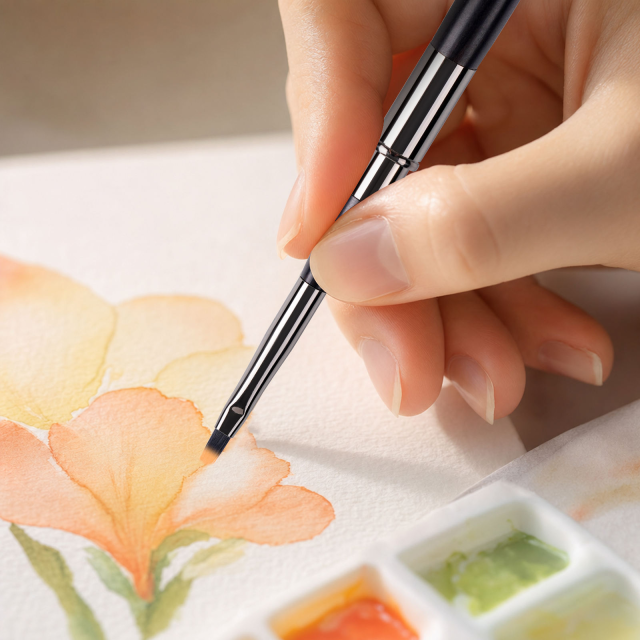 Portable Artist Travel Paint Brush with Replaceable Nylon Brush Heads