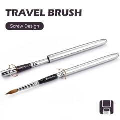 3-Piece Synthetic Nylon Travel Paint Brush Set with Metal Handles