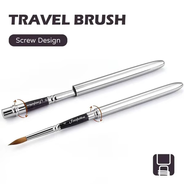 3-Piece Synthetic Nylon Travel Paint Brush Set with Metal Handles