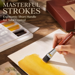 6-Piece Squirrel Hair and Nylon Travel Watercolor Brush Set