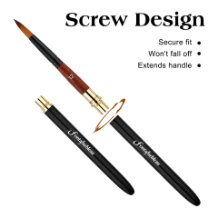 3-Piece Nylon Travel Paint Brush Set with Short Wooden Handles