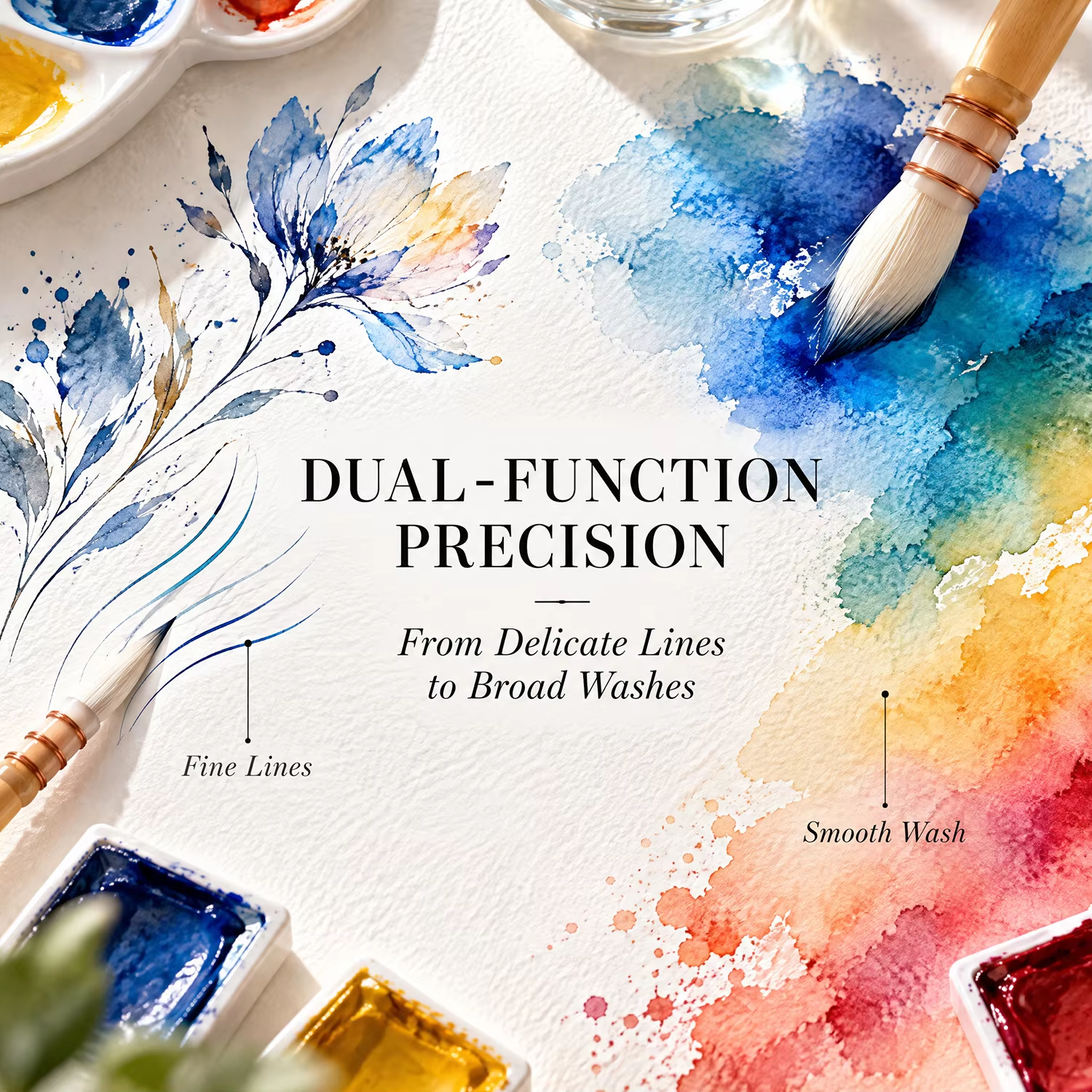 Goat Hair Mop Watercolor Brush Set with Wooden Handle and Gift Box