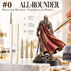 Replaceable Head Miniature Detail Paint Brush Set with Metal Handle