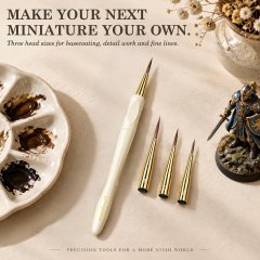 Replaceable Head Miniature Detail Paint Brush Set with Metal Handle