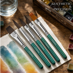 6-Piece Synthetic Squirrel Hair Travel Watercolor Brush Set