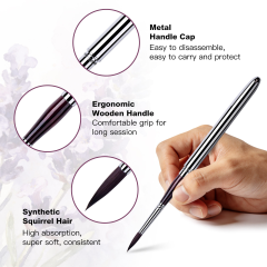 5-Piece Synthetic Hair Travel Watercolor and Acrylic Brush Set