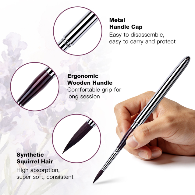 5-Piece Synthetic Hair Travel Watercolor and Acrylic Brush Set