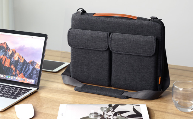 EdgeKeeper 360° Protective 13-15.6 Inch Laptop Shoulder Bag--GM0518 Light Grey and Dark Grey--240524