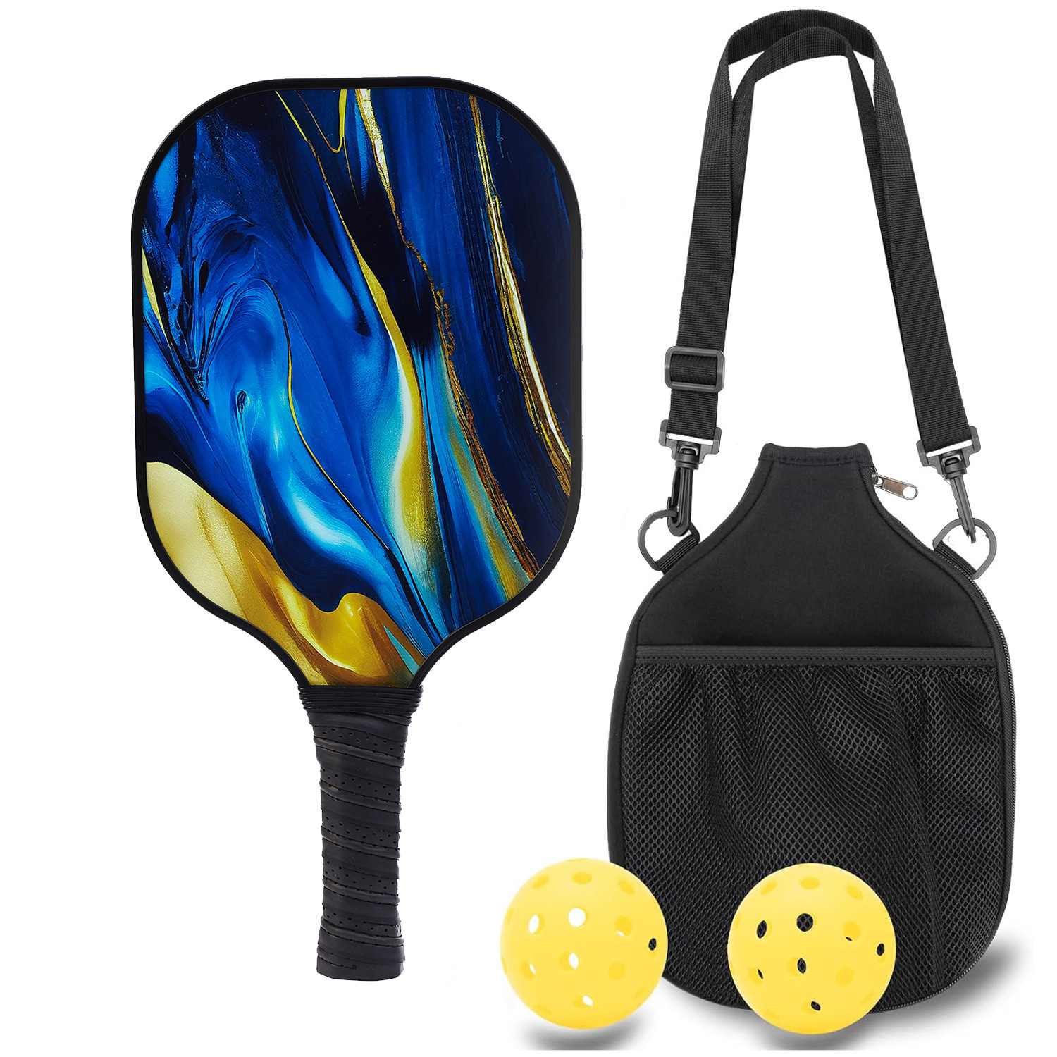 Fiberglass Pickleball Racket Set with single storage cloth bag school outdoor sports