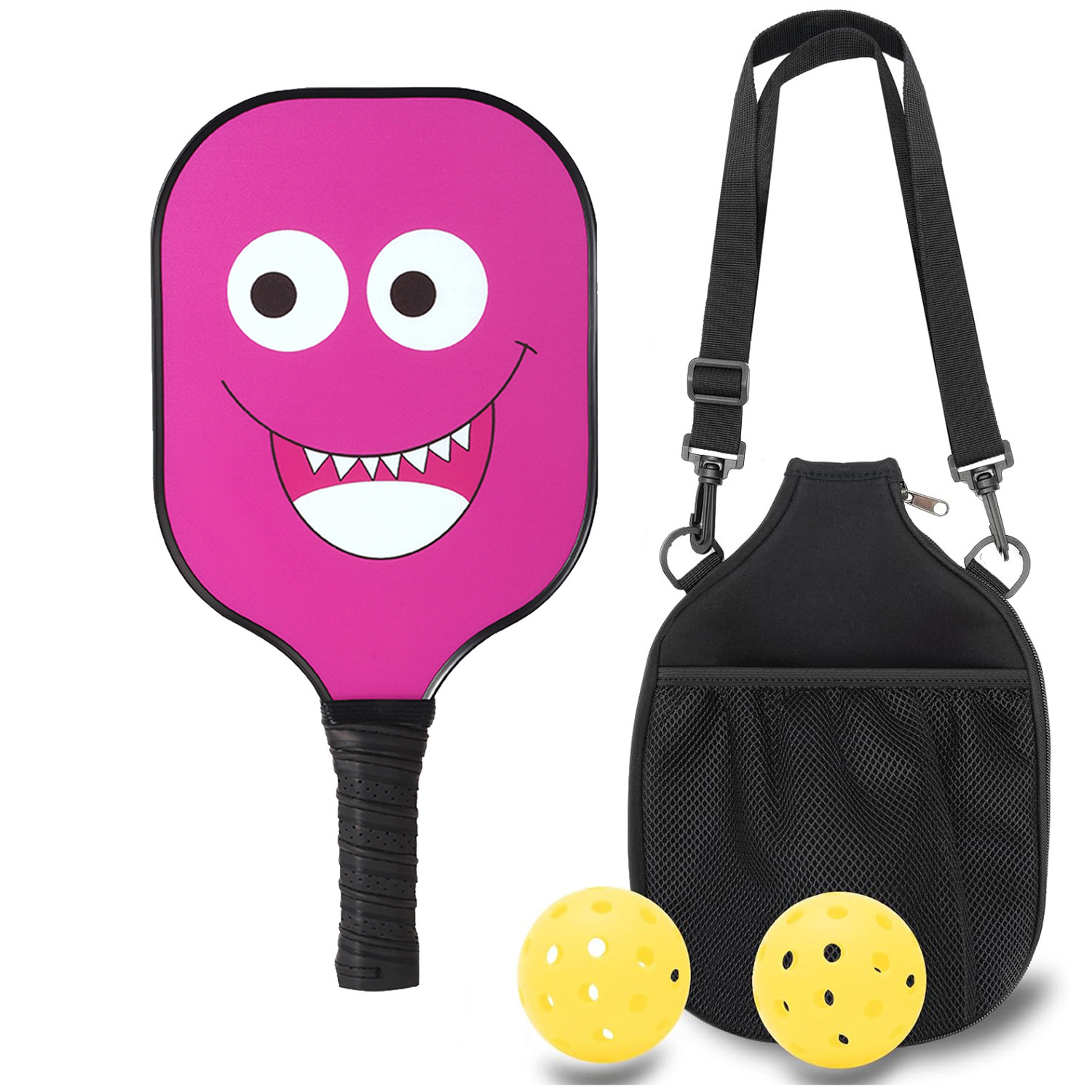 Fiberglass Pickleball Racket Set with single storage cloth bag school outdoor sports