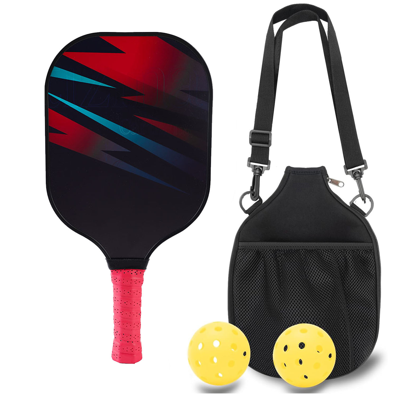 Fiberglass Pickleball Racket Set with single storage cloth bag school outdoor sports