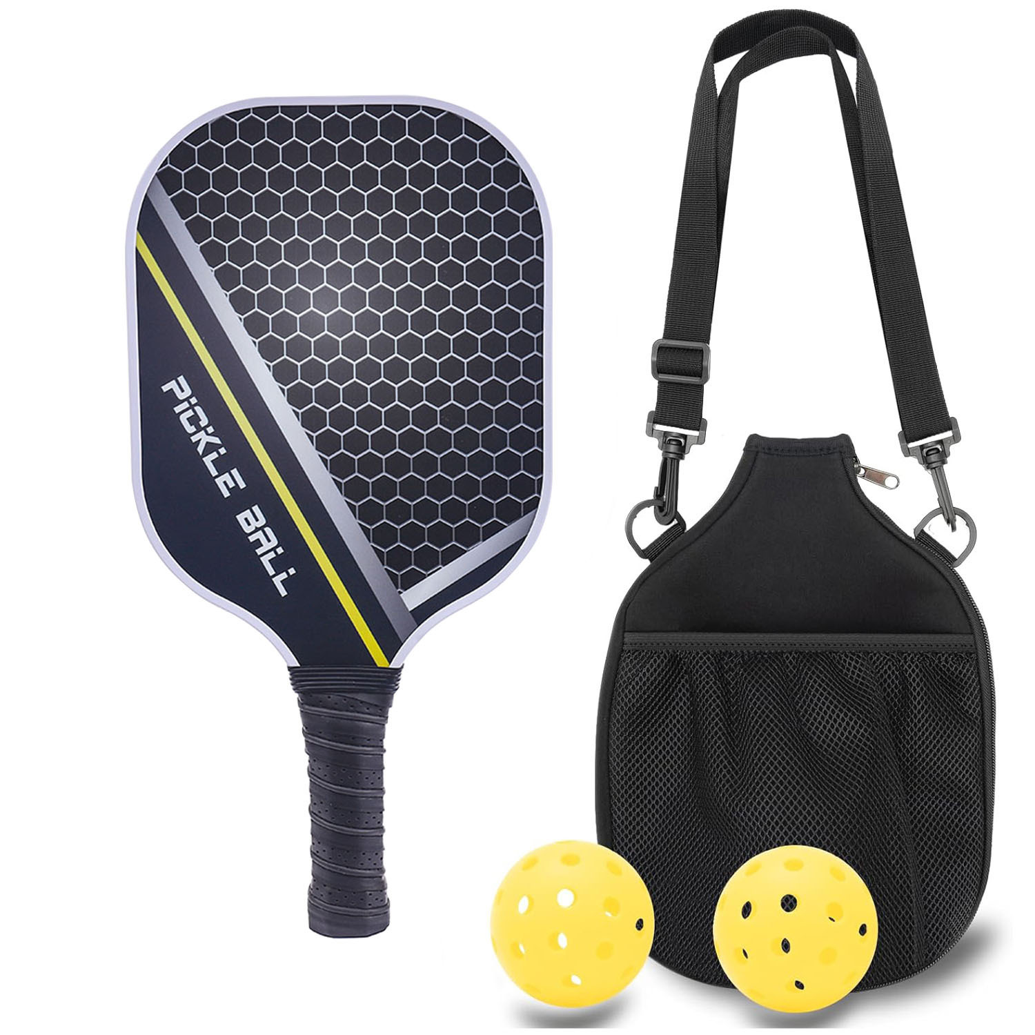 Fiberglass Pickleball Racket Set with single storage cloth bag school outdoor sports
