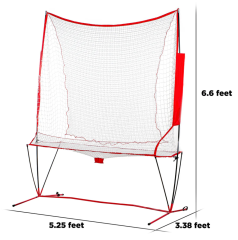 NT01 Baseball & Tennis Ball Recycling System Net, 6 x 7ft Compatible with 681PBH 680BH Machines, Portable Polyester Netting and Fiberglass Frame, with Carrying Bag (Net Only)