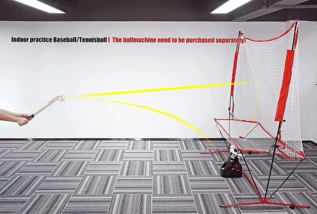 NT01 Baseball & Tennis Ball Recycling System Net, 6 x 7ft Compatible with 681PBH 680BH Machines, Portable Polyester Netting and Fiberglass Frame, with Carrying Bag (Net Only)