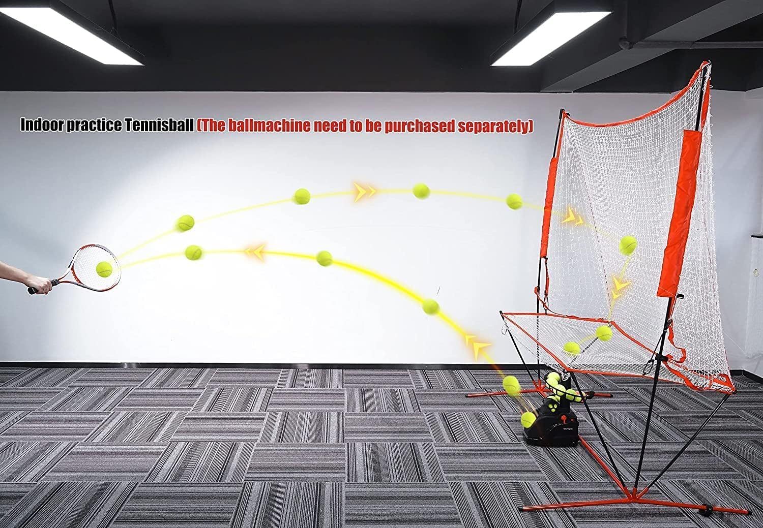 NT01 Baseball & Tennis Ball Recycling System Net, 6 x 7ft Compatible with 681PBH 680BH Machines, Portable Polyester Netting and Fiberglass Frame, with Carrying Bag (Net Only)