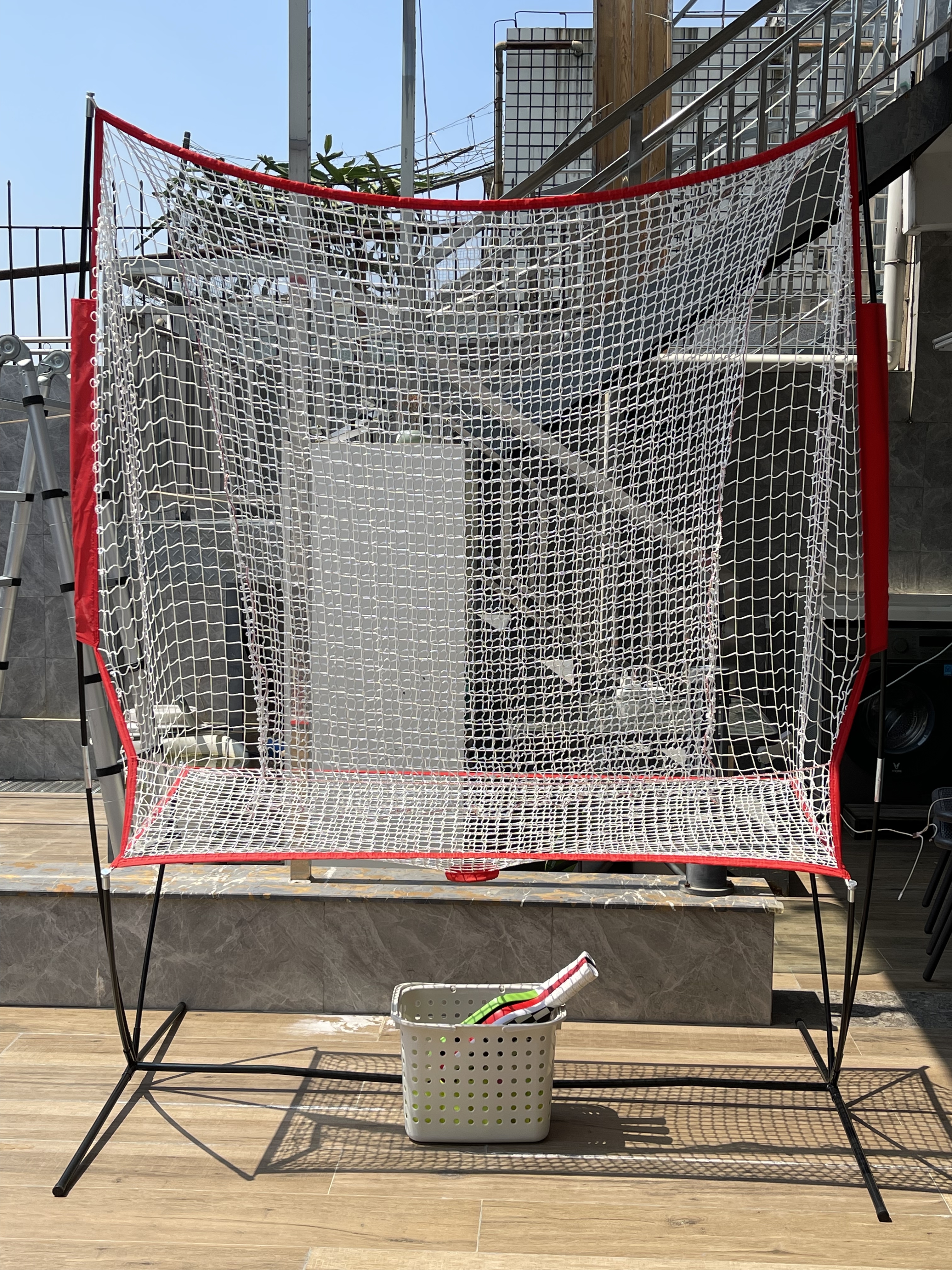 NT01 Baseball & Tennis Ball Recycling System Net, 6 x 7ft Compatible with 681PBH 680BH Machines, Portable Polyester Netting and Fiberglass Frame, with Carrying Bag (Net Only)