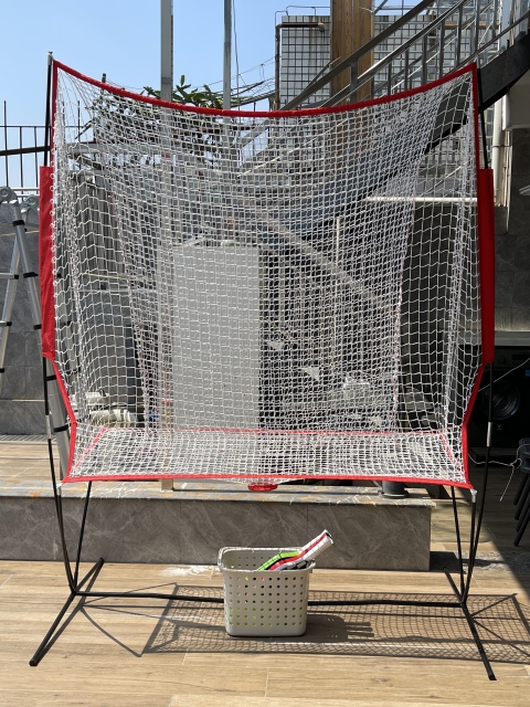 NT01 Baseball & Tennis Ball Recycling System Net, 6 x 7ft Compatible with 681PBH 680BH Machines, Portable Polyester Netting and Fiberglass Frame, with Carrying Bag (Net Only)