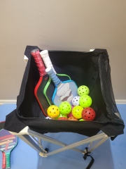 Keranjang Bola Tenis Padel Pickleball Beroda Kapasitas Besar 160 Bola Kualitas Terbaik / Foldable Ball Cart Portable Ball Hopper with Wheels