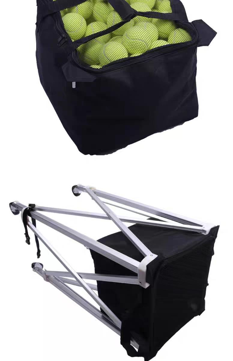 Keranjang Bola Tenis Padel Pickleball Beroda Kapasitas Besar 160 Bola Kualitas Terbaik / Foldable Ball Cart Portable Ball Hopper with Wheels