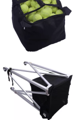 Keranjang Bola Tenis Padel Pickleball Beroda Kapasitas Besar 160 Bola Kualitas Terbaik / Foldable Ball Cart Portable Ball Hopper with Wheels