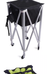 Keranjang Bola Tenis Padel Pickleball Beroda Kapasitas Besar 160 Bola Kualitas Terbaik / Foldable Ball Cart Portable Ball Hopper with Wheels