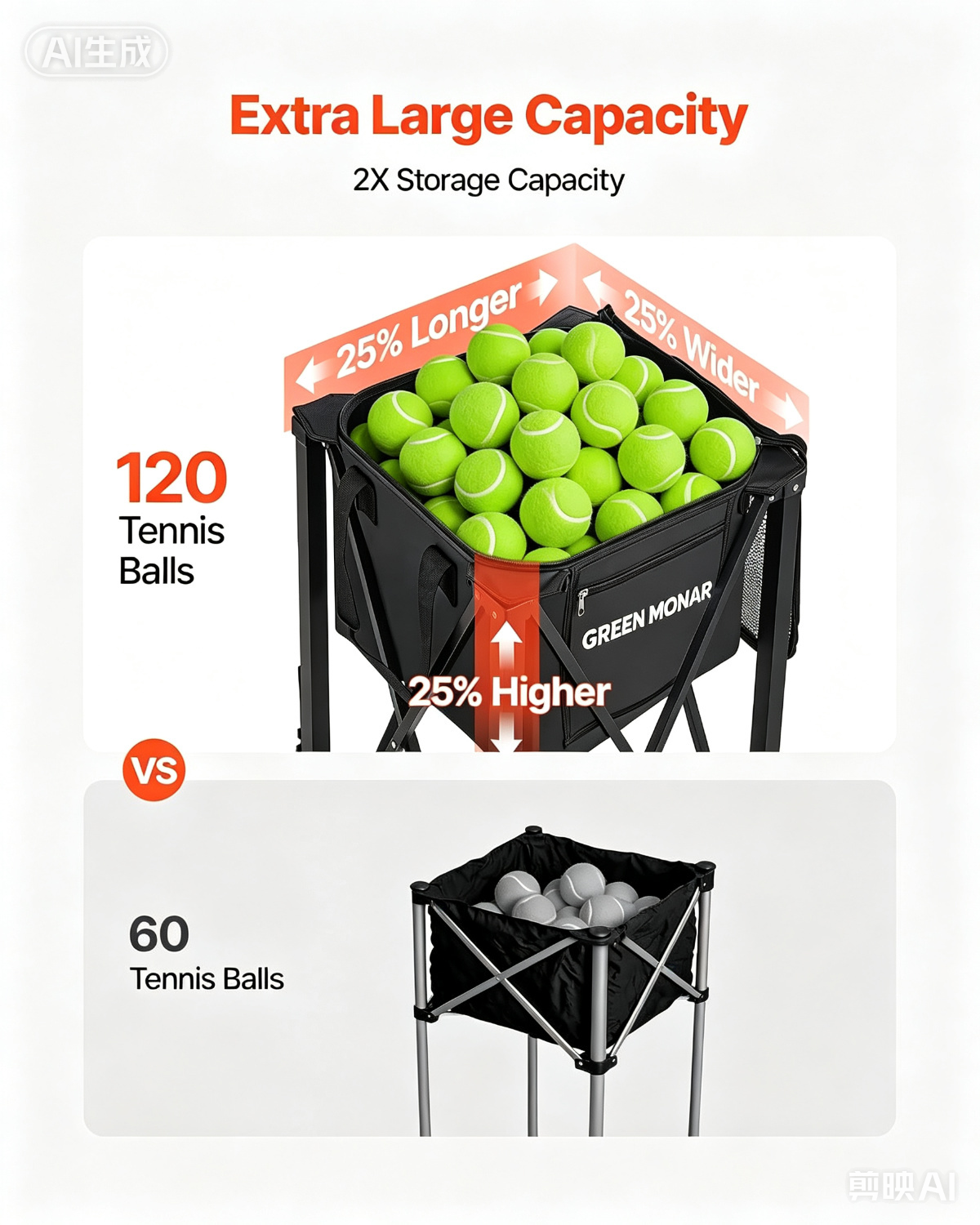 Green Monar Tennis & Pickleball Hopper