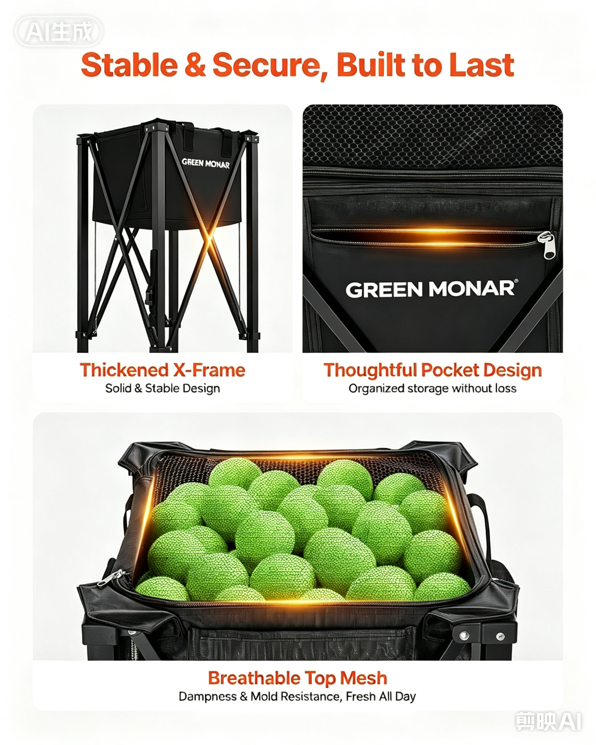 Green Monar Tennis & Pickleball Hopper