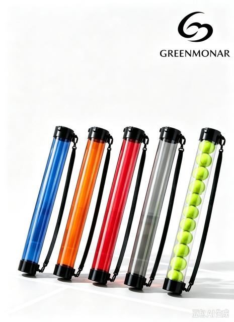 Tennis Ball Pickup Tube, 15 Balls Capacity, Transparent PC Tennis Ball Collector with Strap, Portable Tennis Training Storage Tube