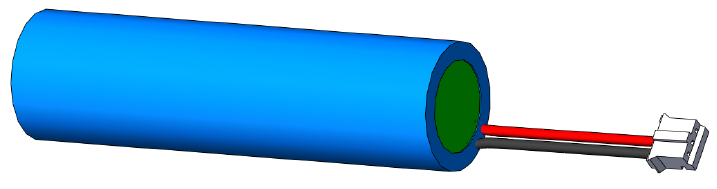 3.6V 2.6Ah NCM lithium battery pack with blue PVC wrap and JST-PH-3P wired connector
