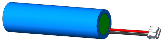 3.6V 2.6Ah NCM lithium battery pack with blue PVC wrap and JST-PH-3P wired connector