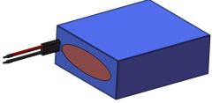25.2V 9Ah 7S2P NCM lithium battery pack in blue PVC wrap with red and black power leads