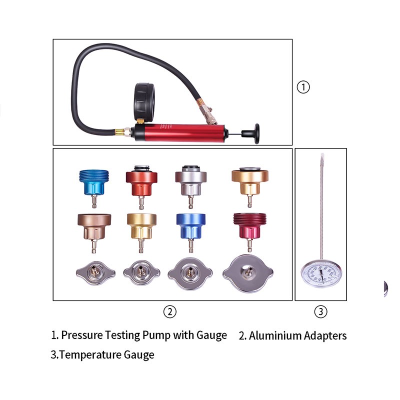 14PCS Radiator Cooling System Pressure Tester Kit