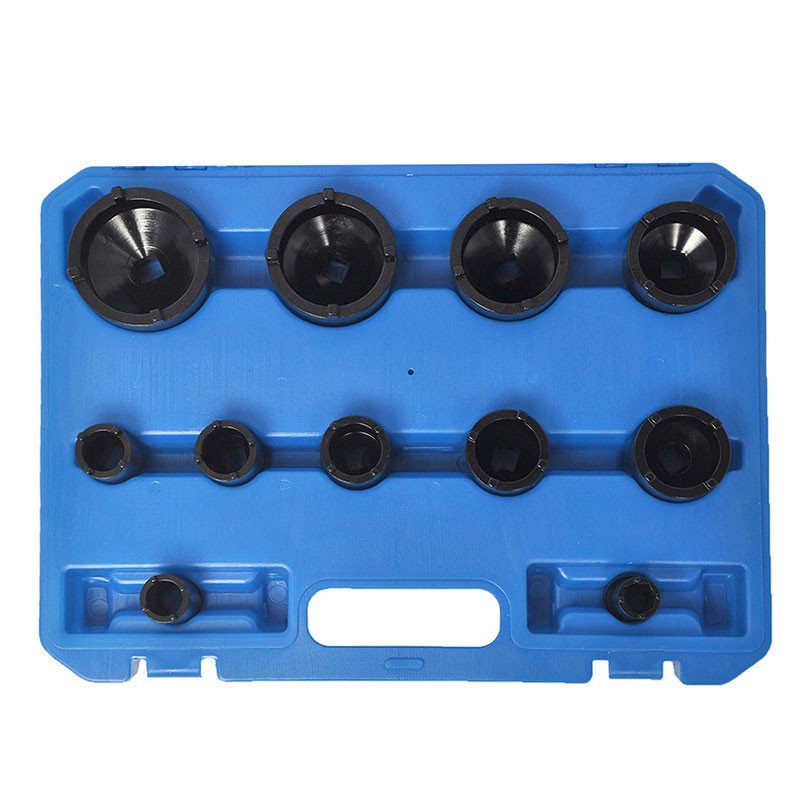 11PCS Special Socket Set For Grooved Nuts, 22-75 Mm