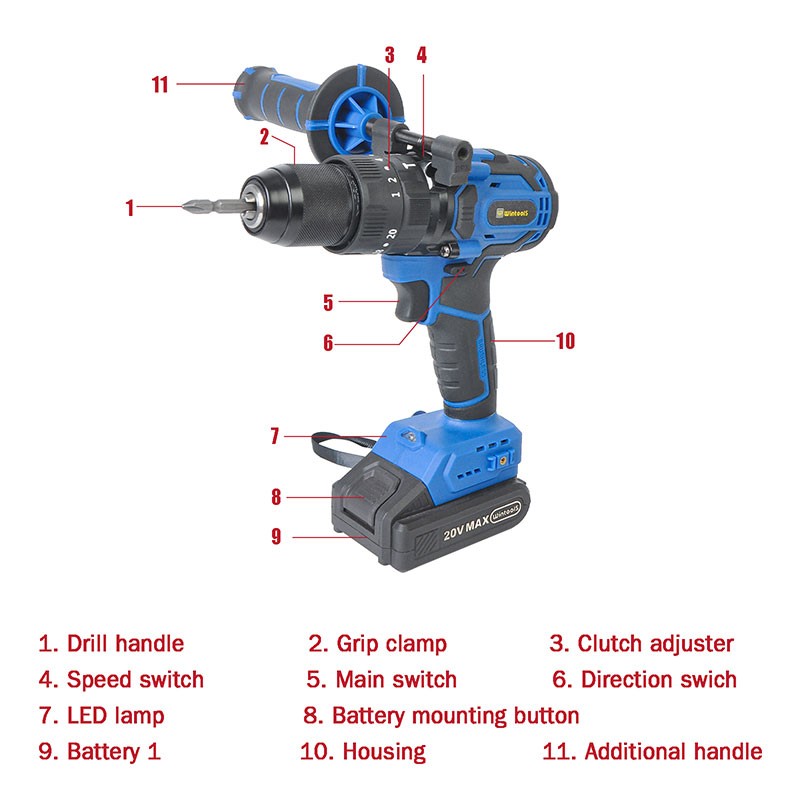 90N.m 20V Li-ion Brushless Impact Drill