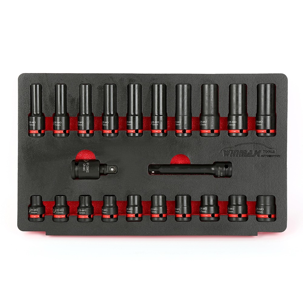 22PCS 1/2"DR Impact Socket Set