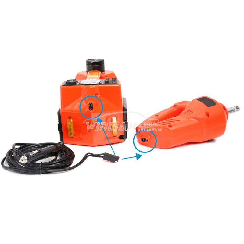 Multi-function Car Repair Set-Hydraulic Floor Jack/Tire Inflator Gauge/Work Light & Impact Wrench