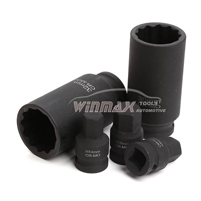 6PC 1/2"DR Deep Axle Nut Impact Socket Set