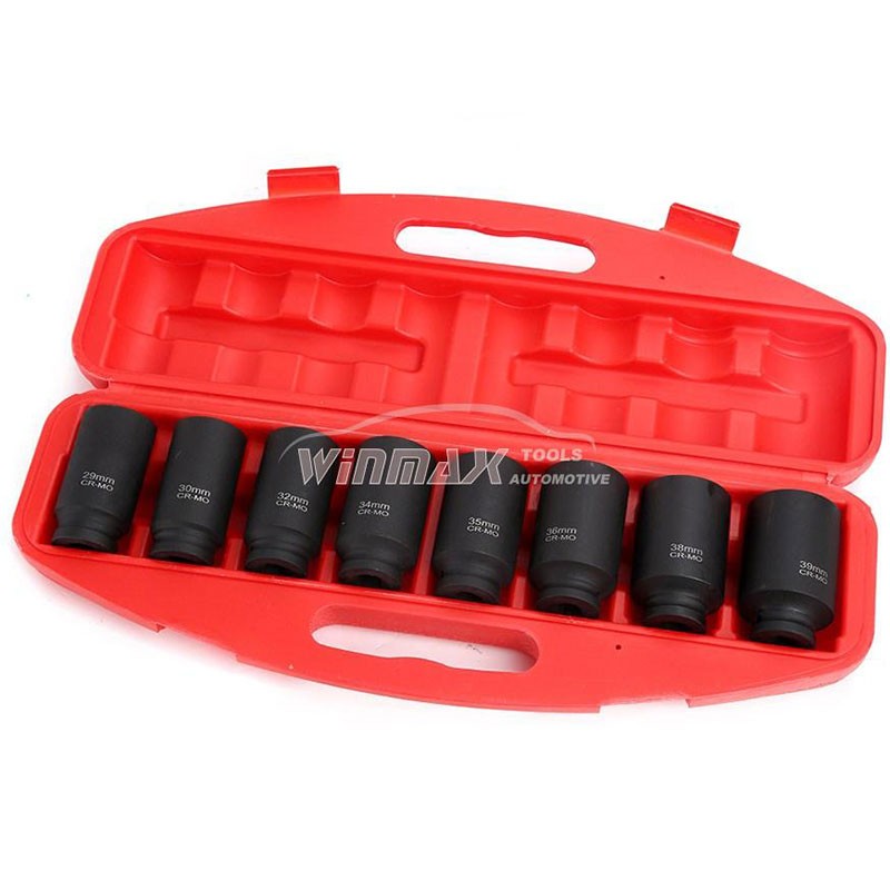 8PC 1/2"DR Deep Axle Nut Impact Socket Set