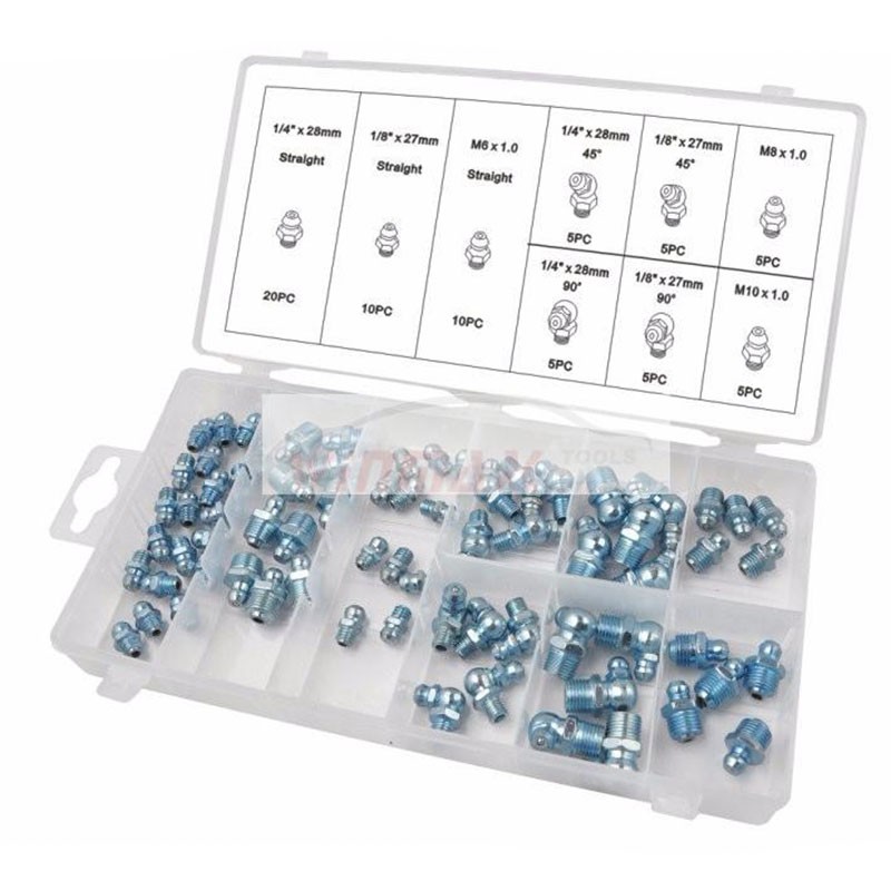 Grease Fitting Assortment Metric / Inch 70 Piece