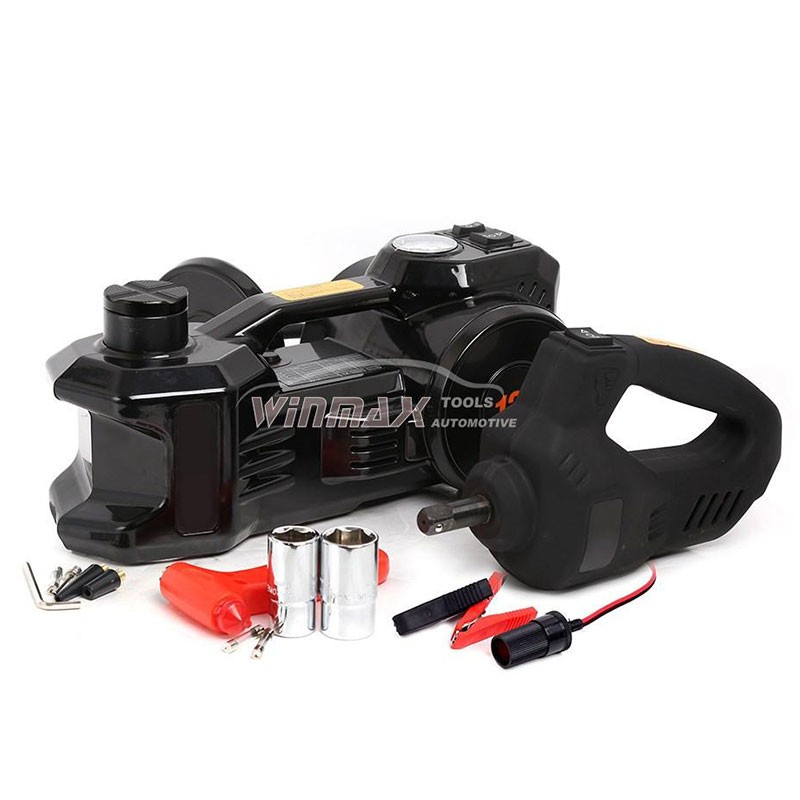 Multi-function Car Repair Set -Car Hydraulic Floor Jack /Tire Inflator Gauge & Impact Wrench Set