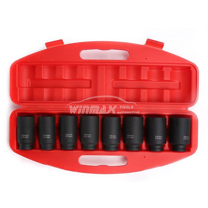 8PC 1/2"DR Deep Axle Nut Impact Socket Set
