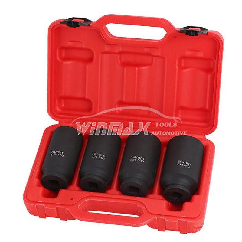 4PC 1/2"DR Deep Axle Nut Impact Socket