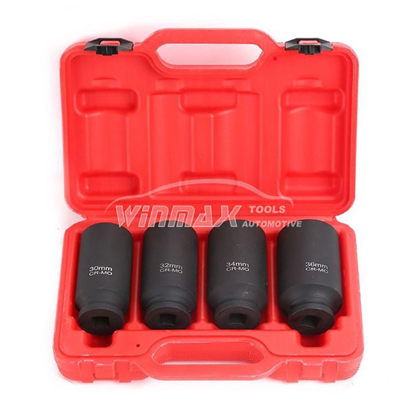 4PC 1/2"DR Deep Axle Nut Impact Socket