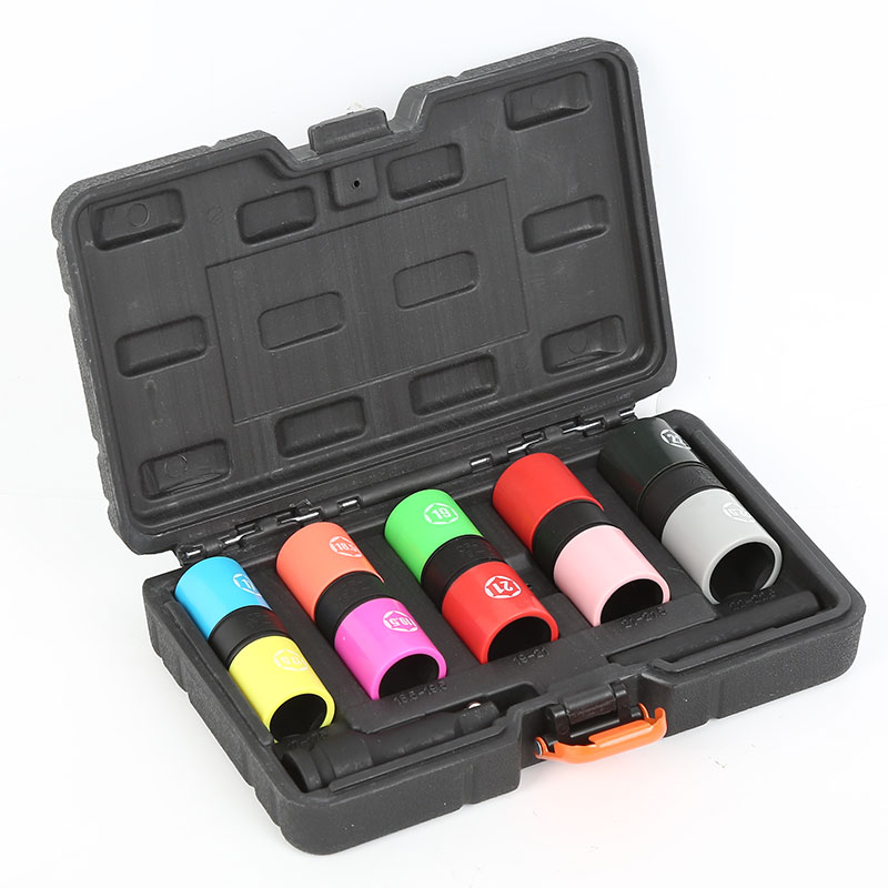 6 Pieces Thin Wall Flip Lug Nut Socket Set